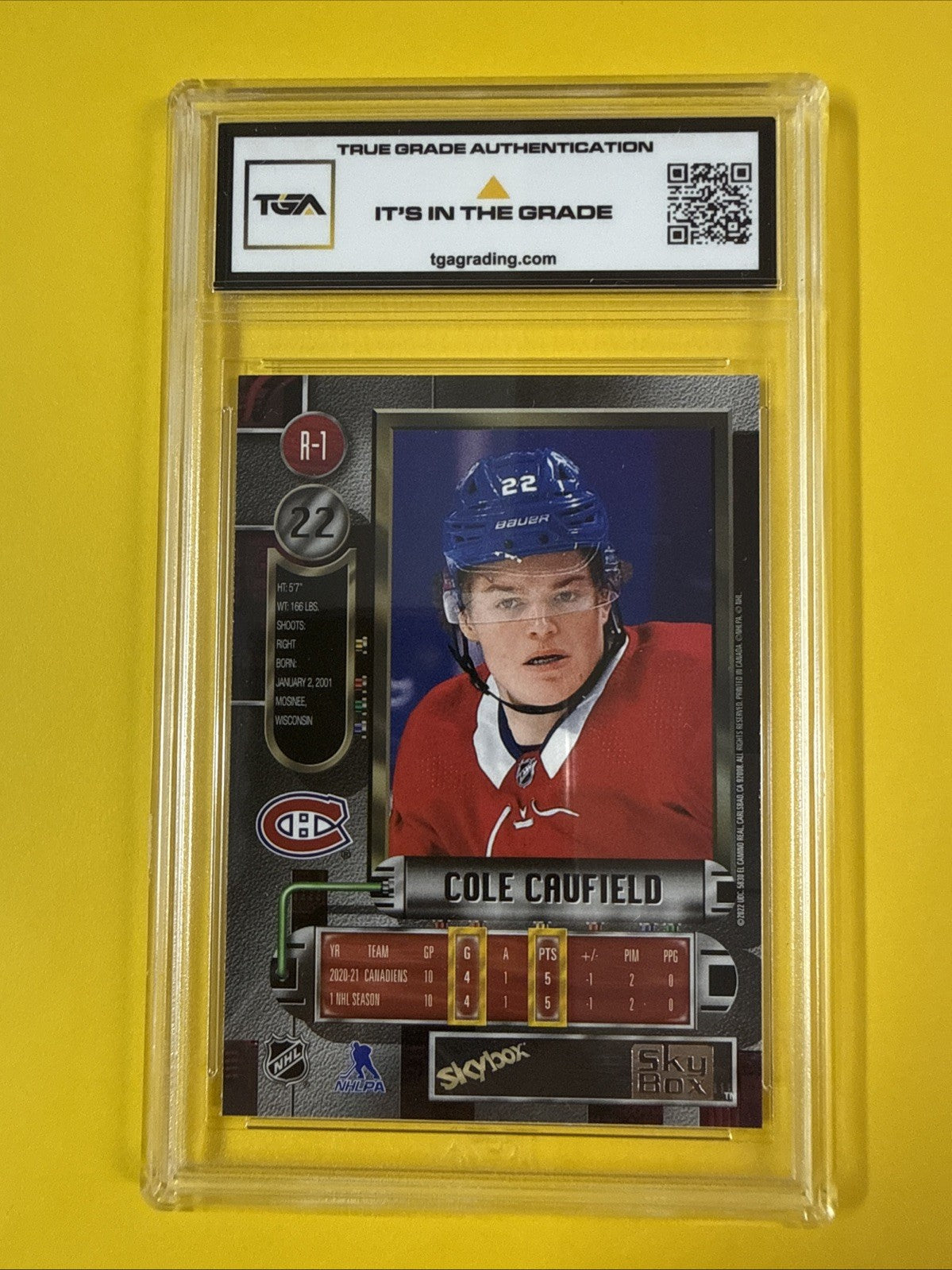 Cole Caufield 2021 Metal Universe Rookie Card Graded 8.5 - back