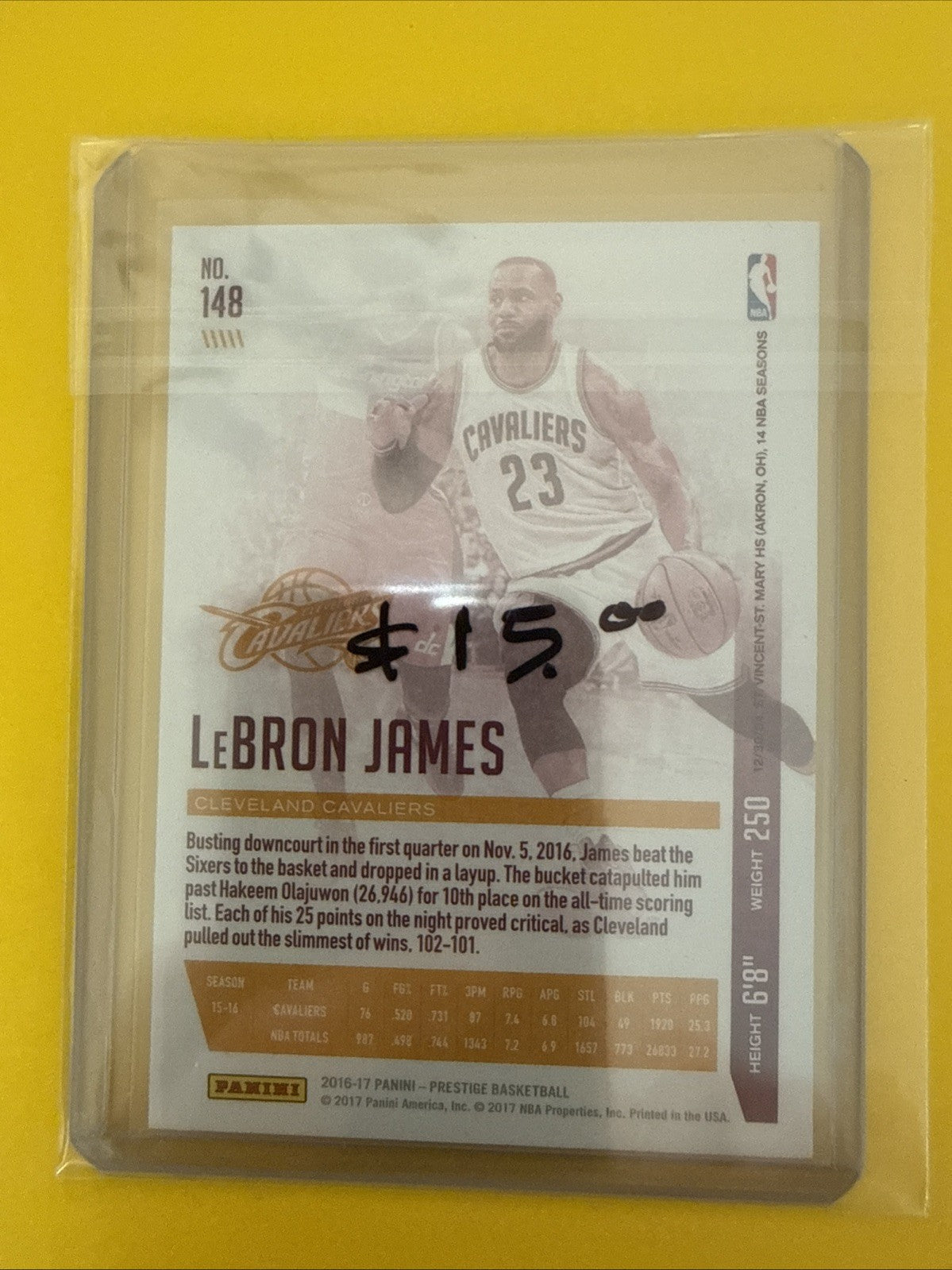 LeBron James 2016/17 Card - back