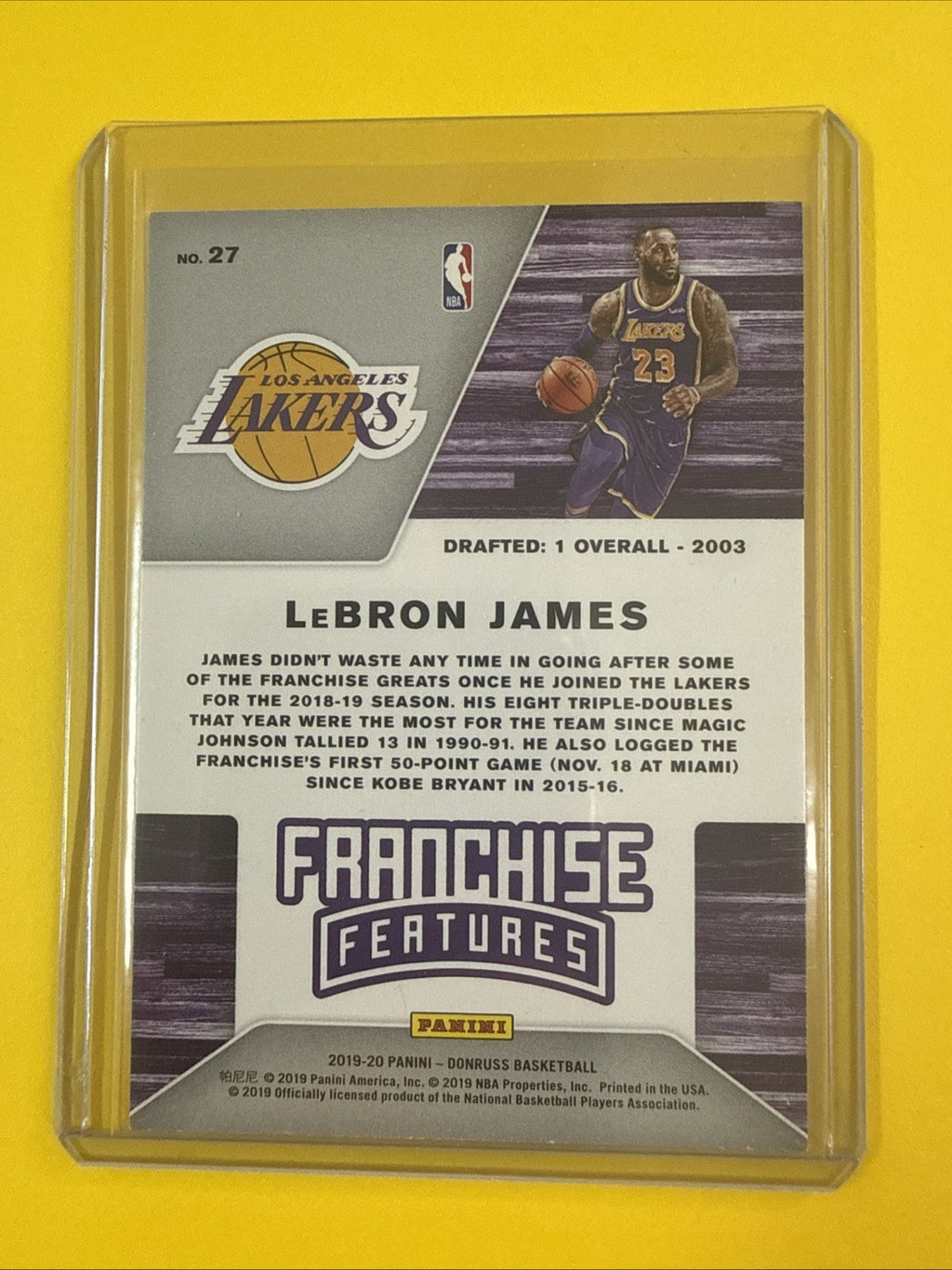 LeBron James 2019/20 NBA Card - back