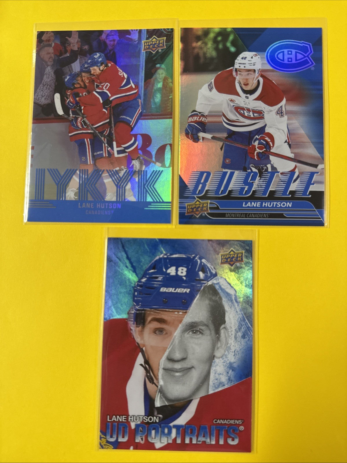 Lane Hutson 2025/26 Upper Deck 3 Inserts Cards - front