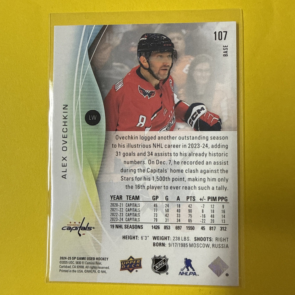 Alexander Ovechkin 2024 Card - back
