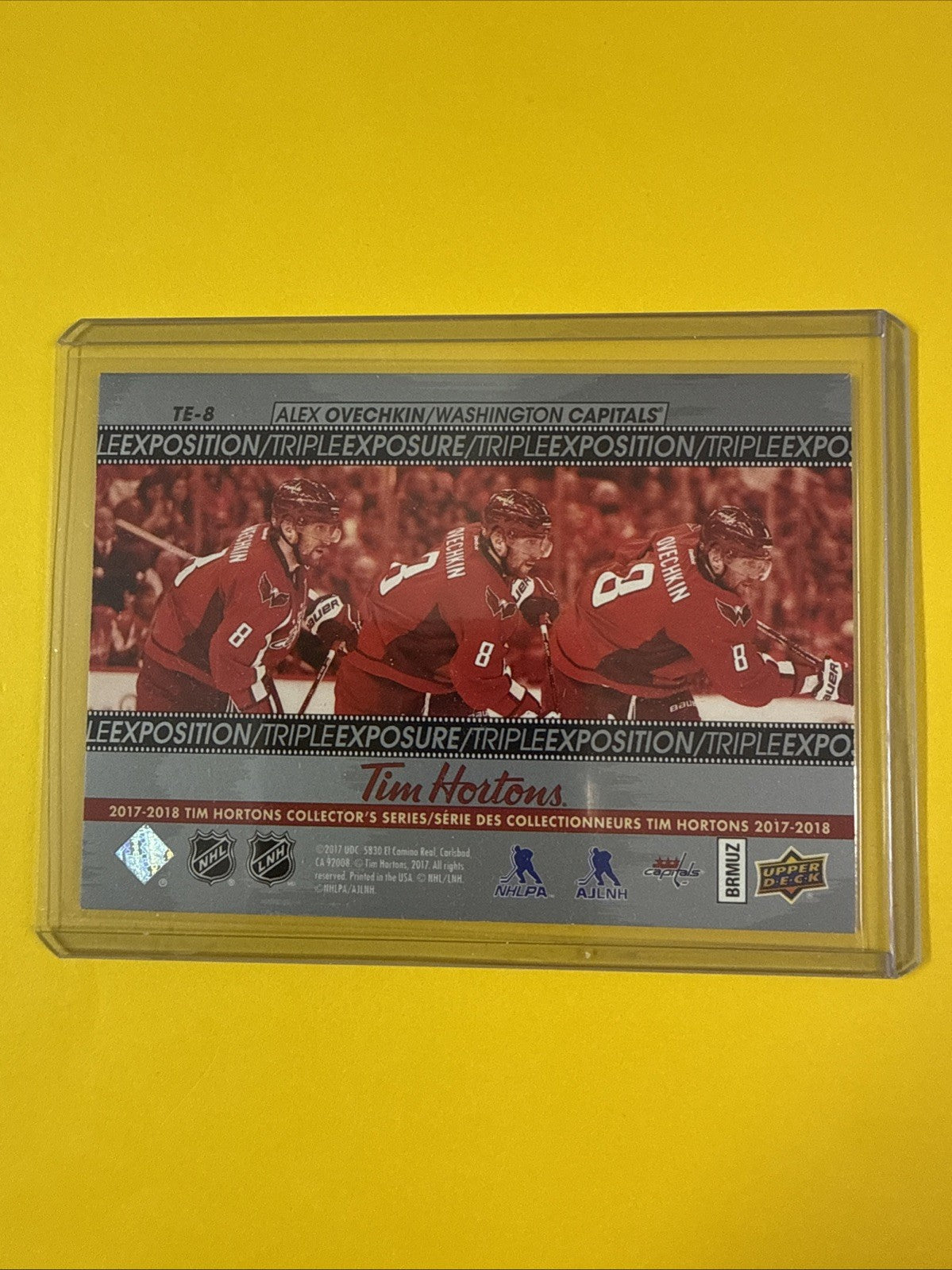 Alexander Ovechkin 2017/18 Tim Hortons Triple Exposure Hockey Card - back
