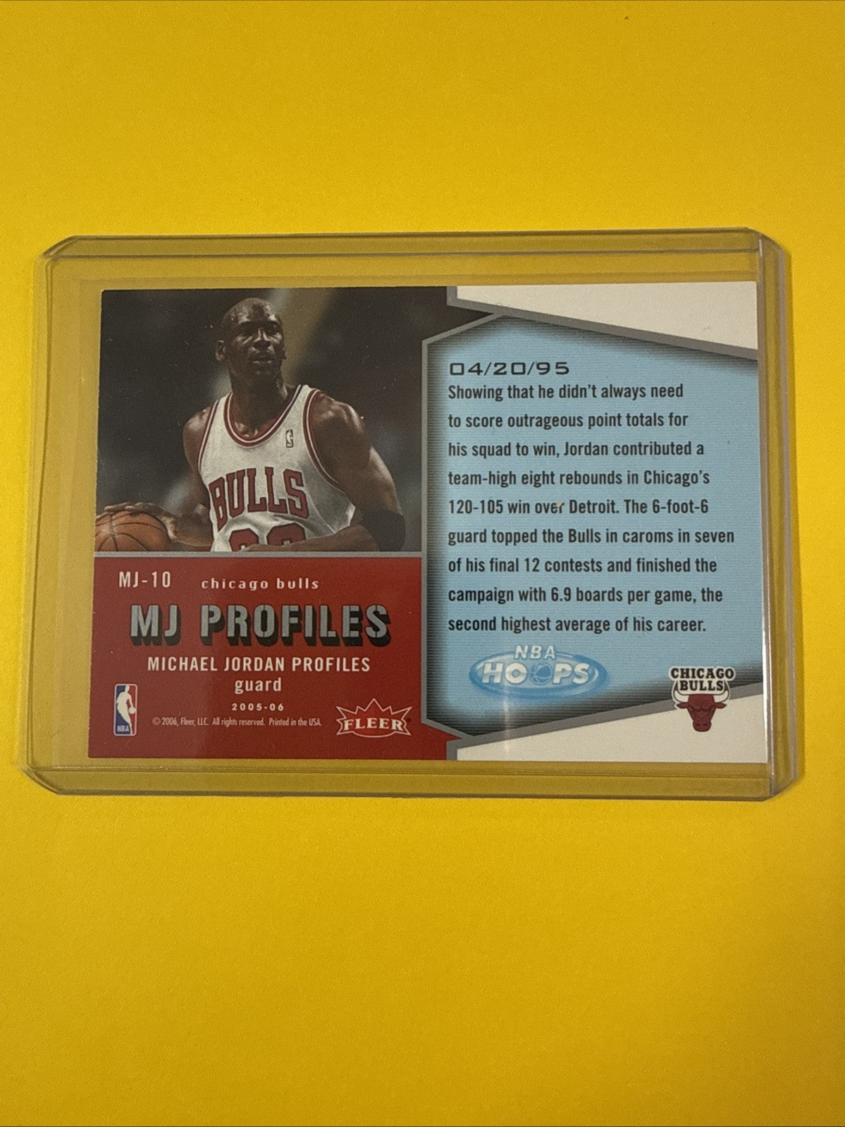 Michael Jordan 2005/06 NBA Hoops MJ Profiles #10 - back