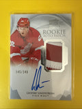 Gustav Lindstrom . 2020/21 the Cup Rookie Autographed Patch Card 045/249 - front