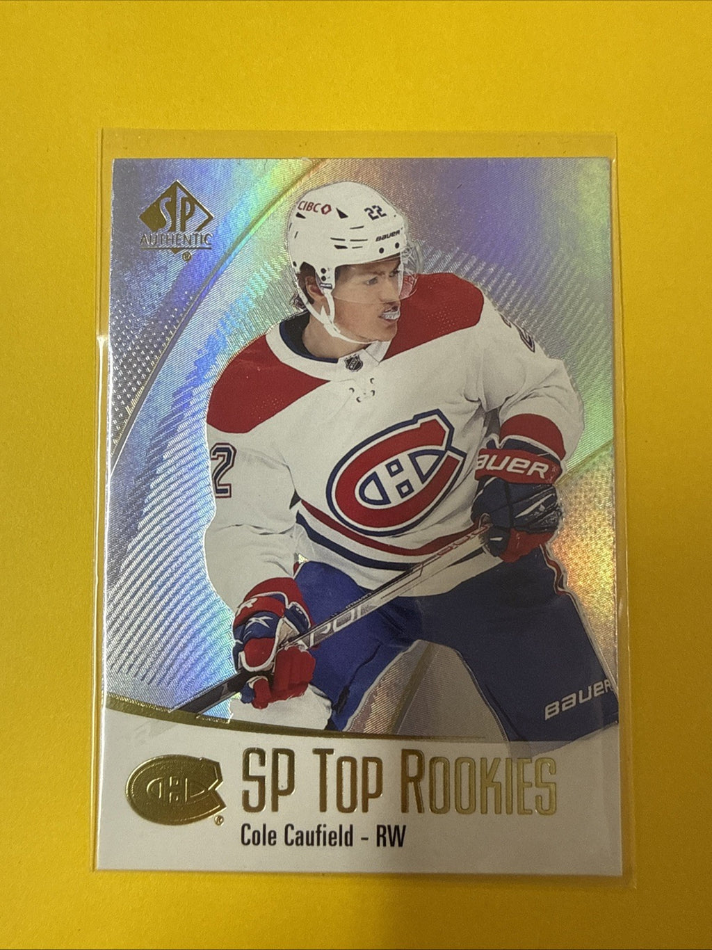 Cole Caufield 2021/22 SP Authentic Top Rookies Card - front