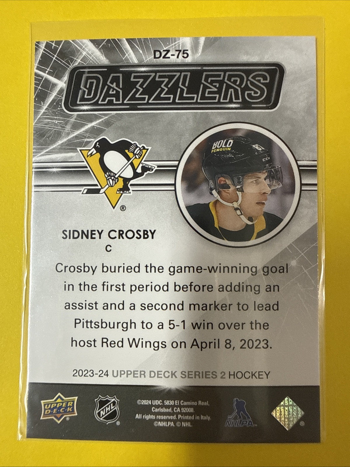 Sidney Crosby 2023/24 Cards - back