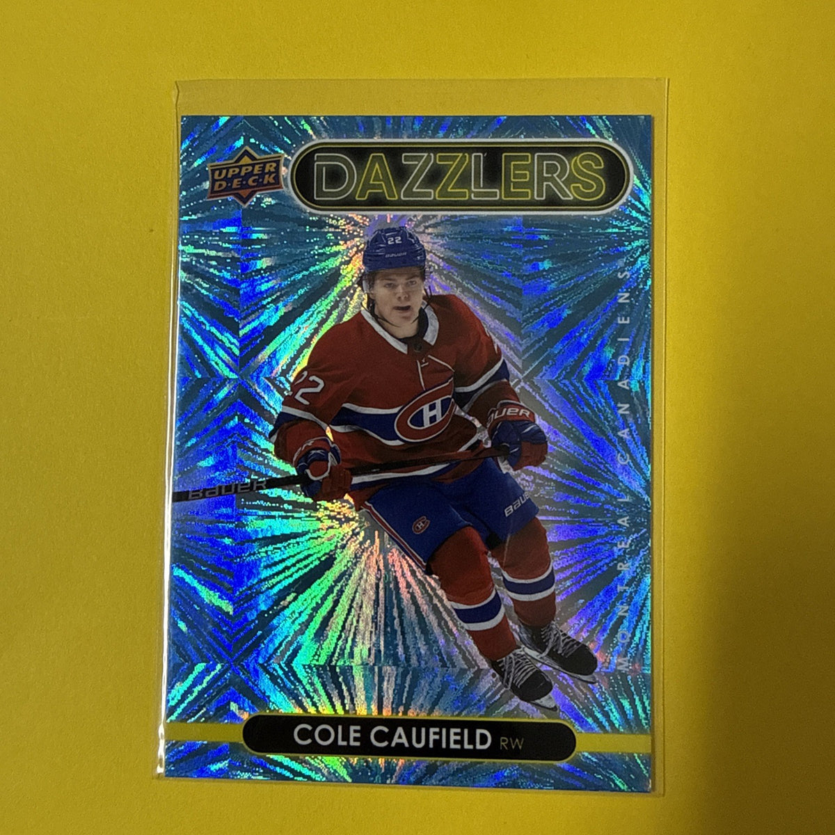 Cole Caufield 2021/22 Blue Dazzlers Rookie Card - front