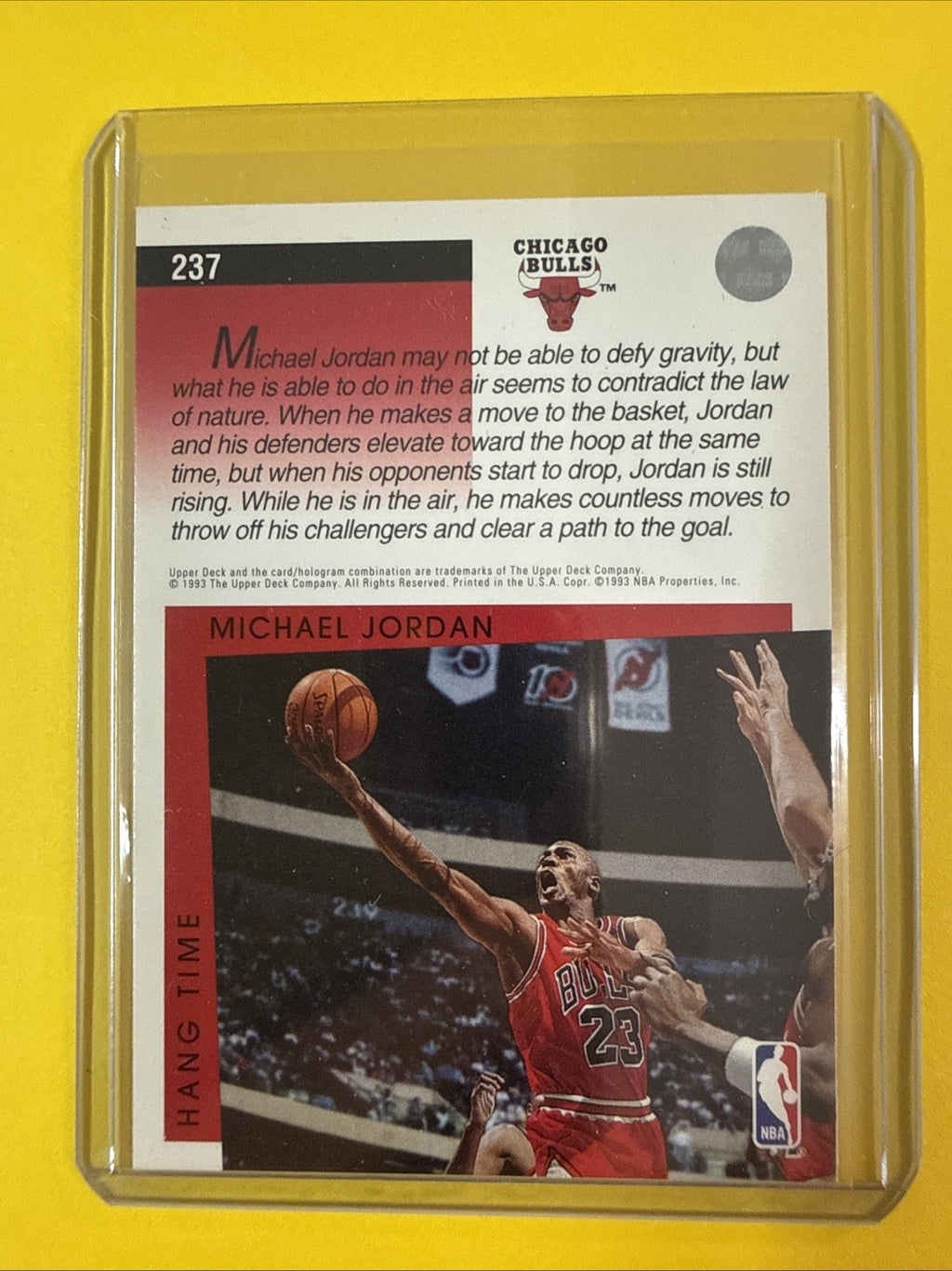 Michael Jordan 1993/94 UD NBA Signature Moves Card #237 - back
