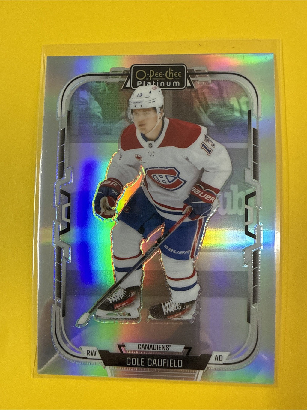 2025 O-Pee-Chee Platinum Cole Caufield Rainbow #109 Montreal Canadiens - front