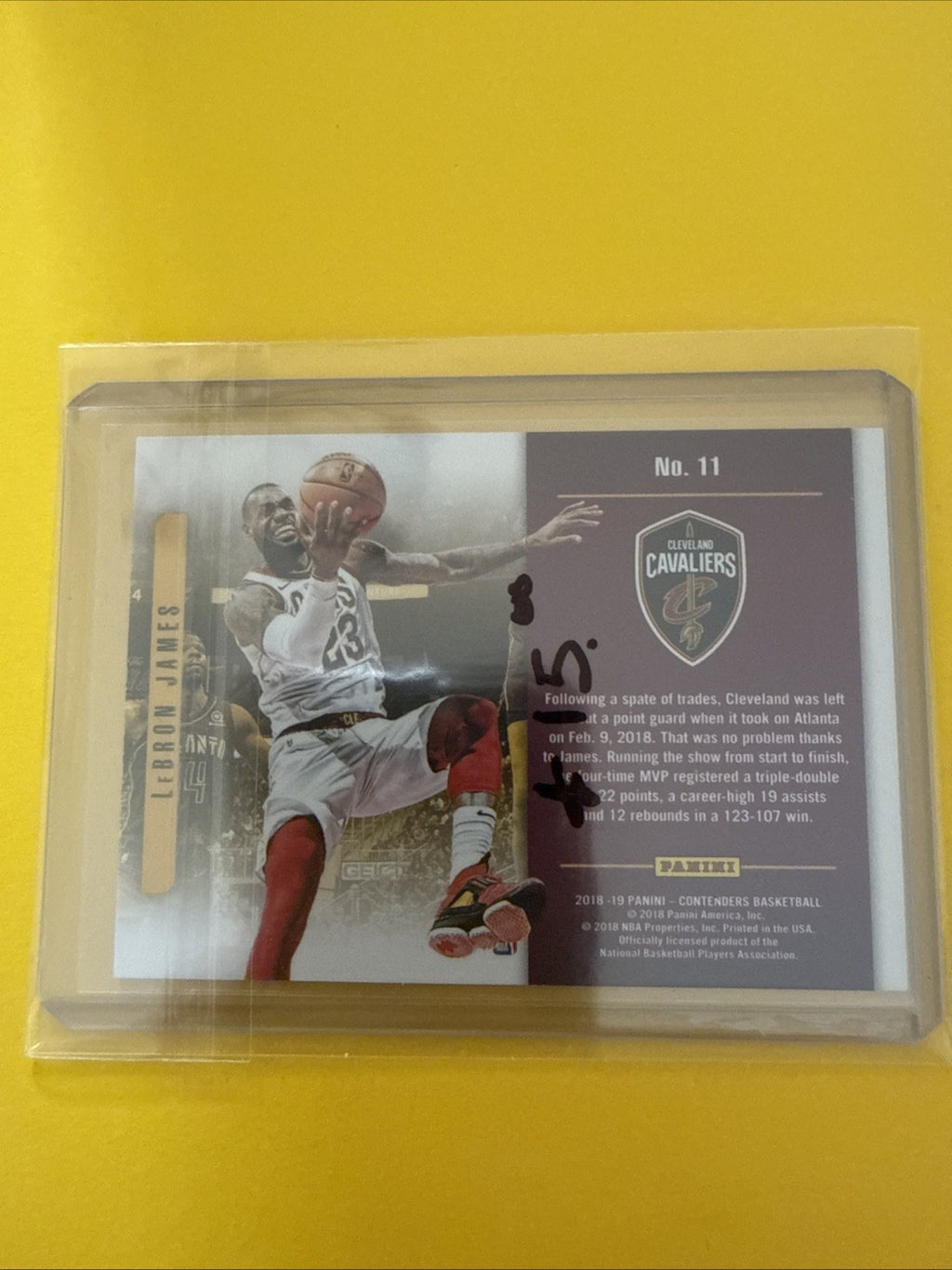 LeBron James 2018/19 Card - back