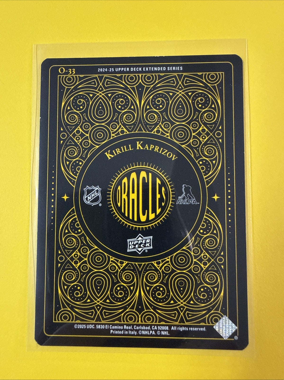 Kirill Kaprizov 2024/25 UD Oracles Card - back