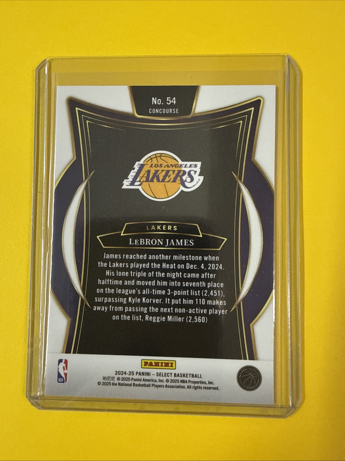 LeBron James 2024/25 Card - back