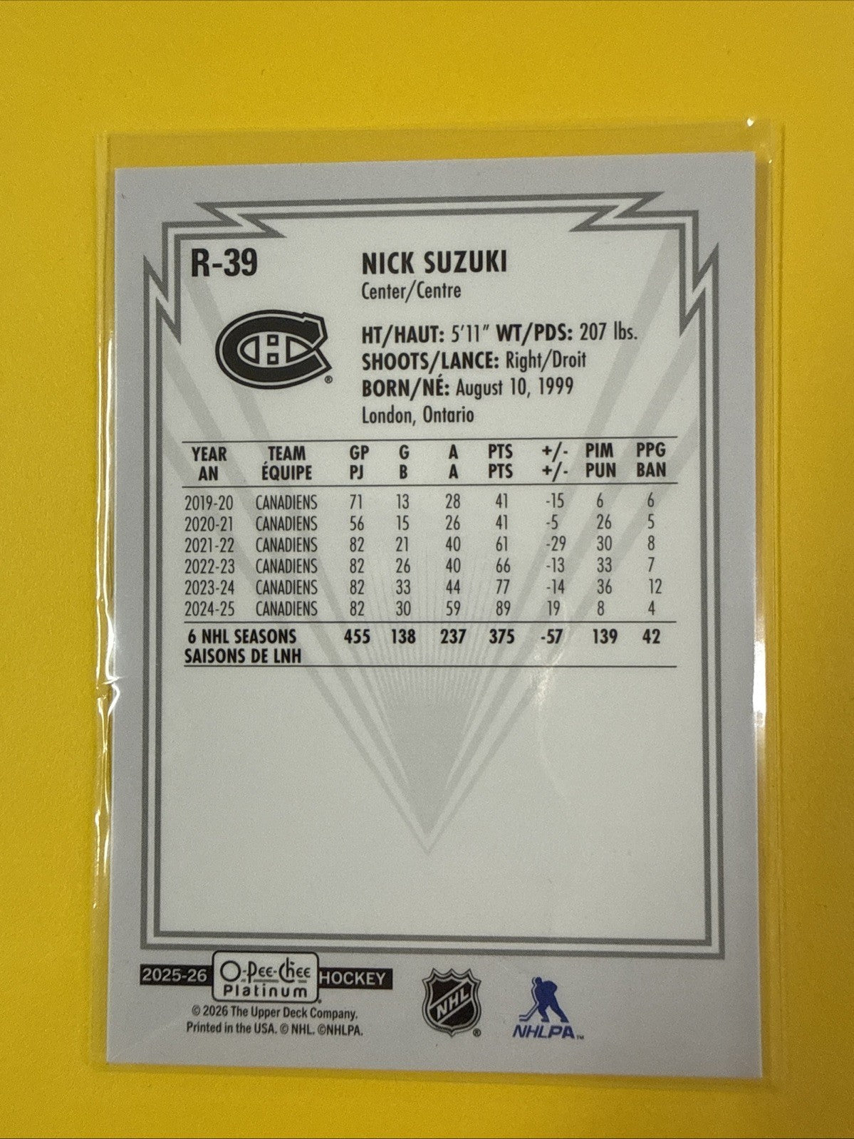 Nick Suzuki . 2025/26 O Pee Chee Platinum Retro Card - photo 4
