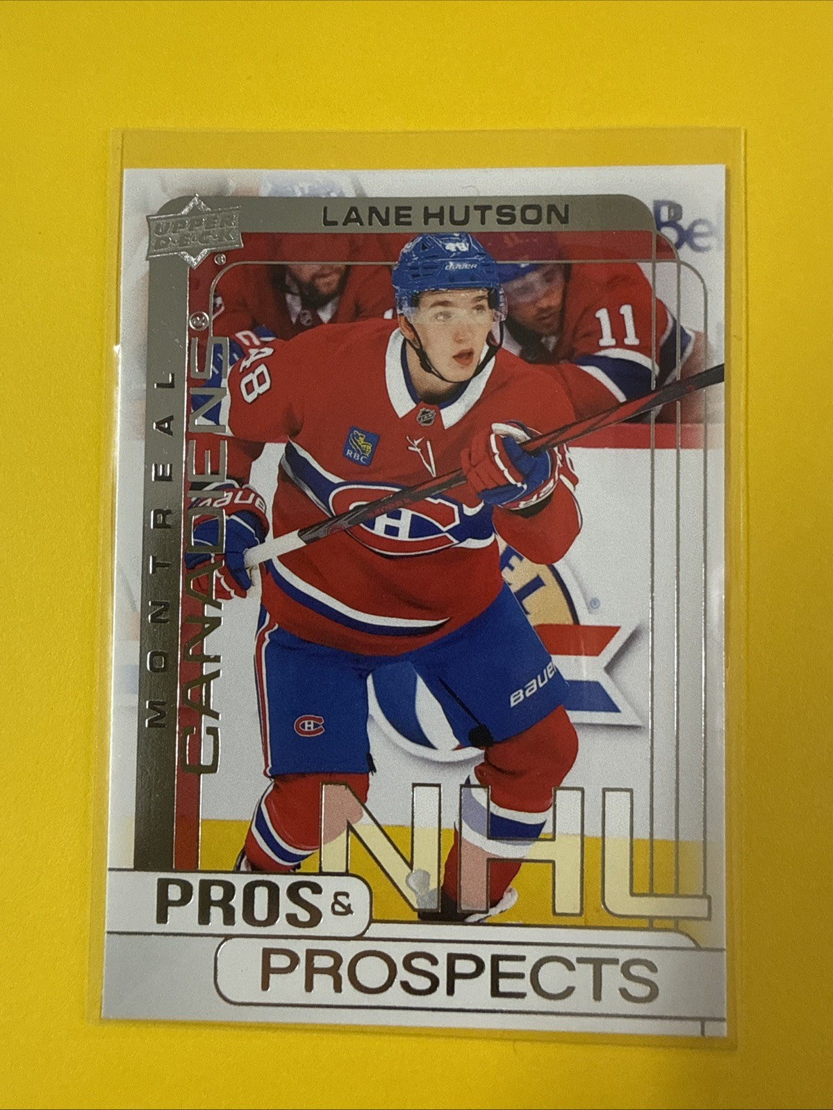 Lane Hutson 2024/25 UD Pros & Prospects Rookie Card - front