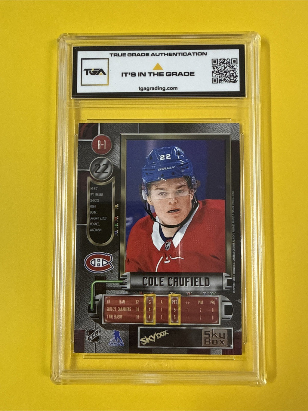 Cole Caufield 2021 Metal Universe Rookie Card Graded 6.5 - back