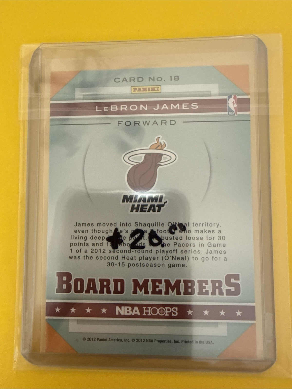LeBron James 2012/13 Card - back