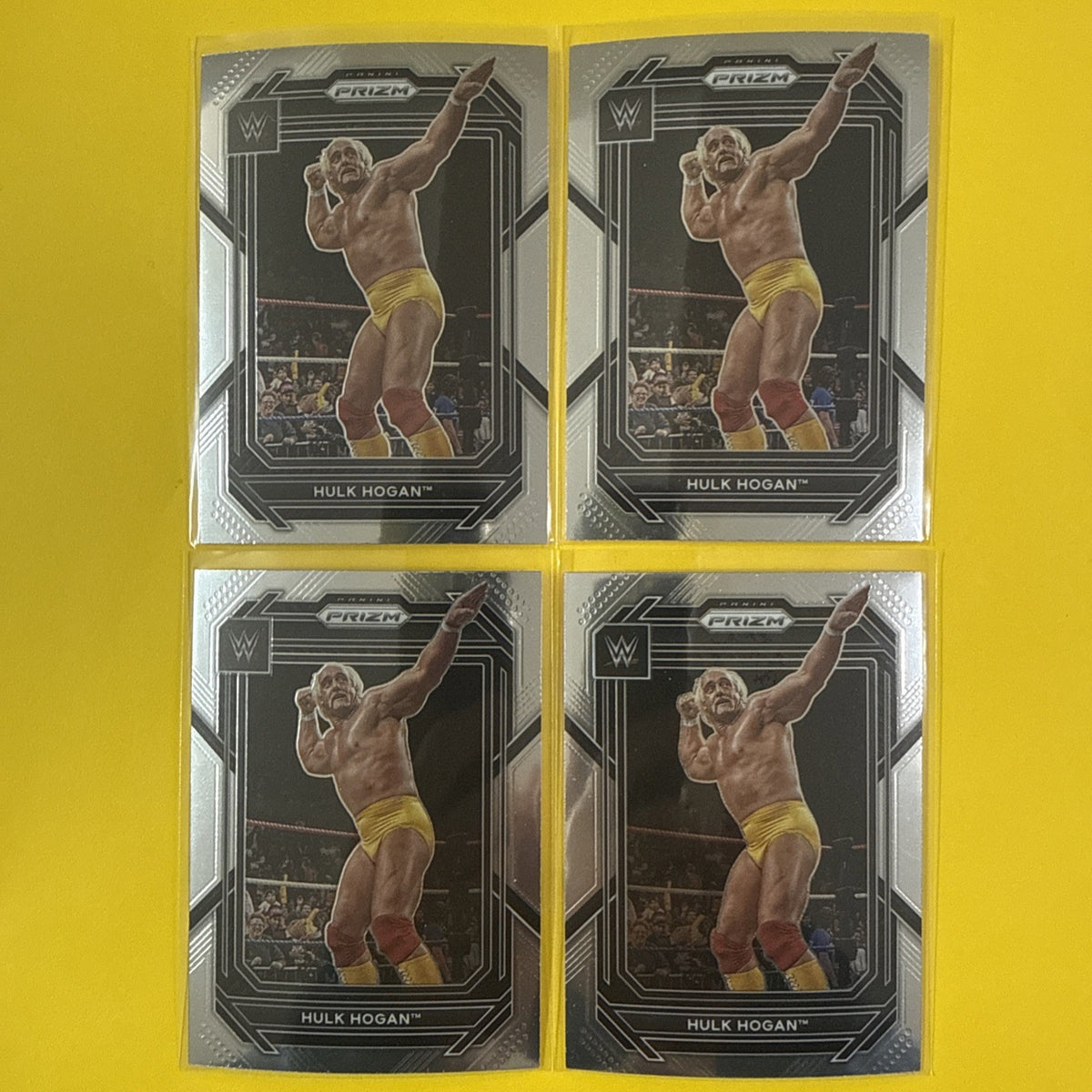 Hulk Hogan 2023 Panini Prizm 4 Chrome Cards - front