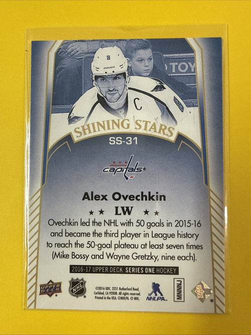 Alex Ovechkin 2016/17 UD Shining Stars Card - back