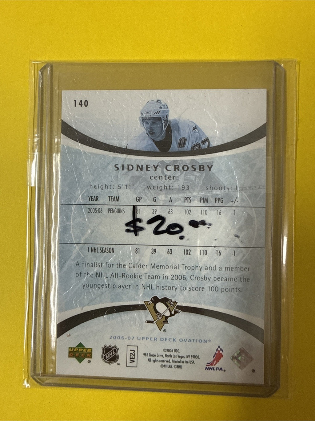 Sidney Crosby 2006/07 Cards - back