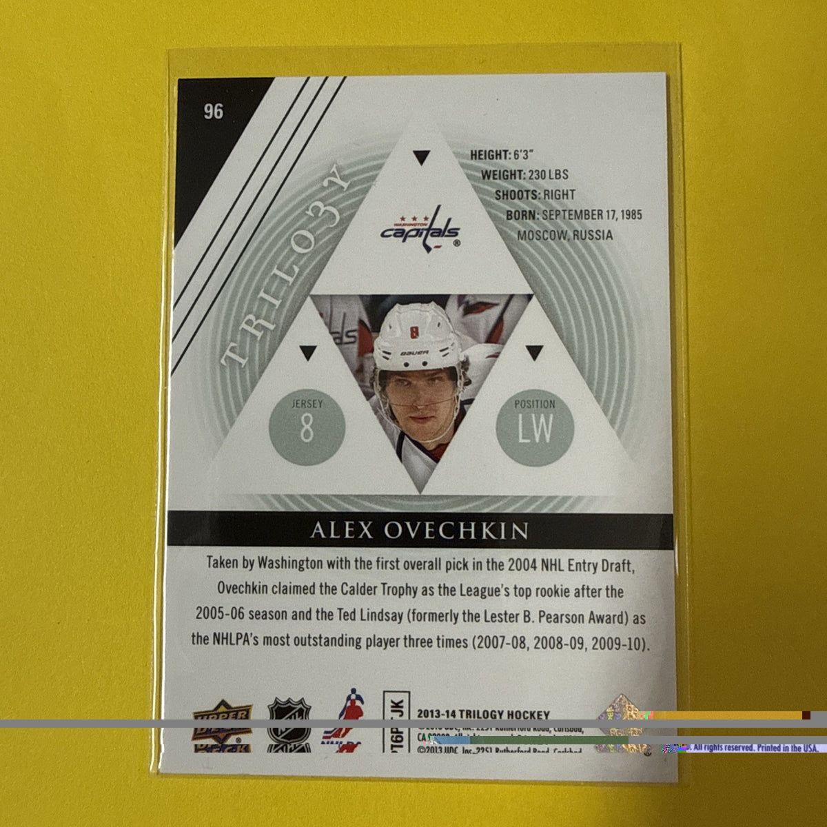 Alexander Ovechkin 2013 Card - back