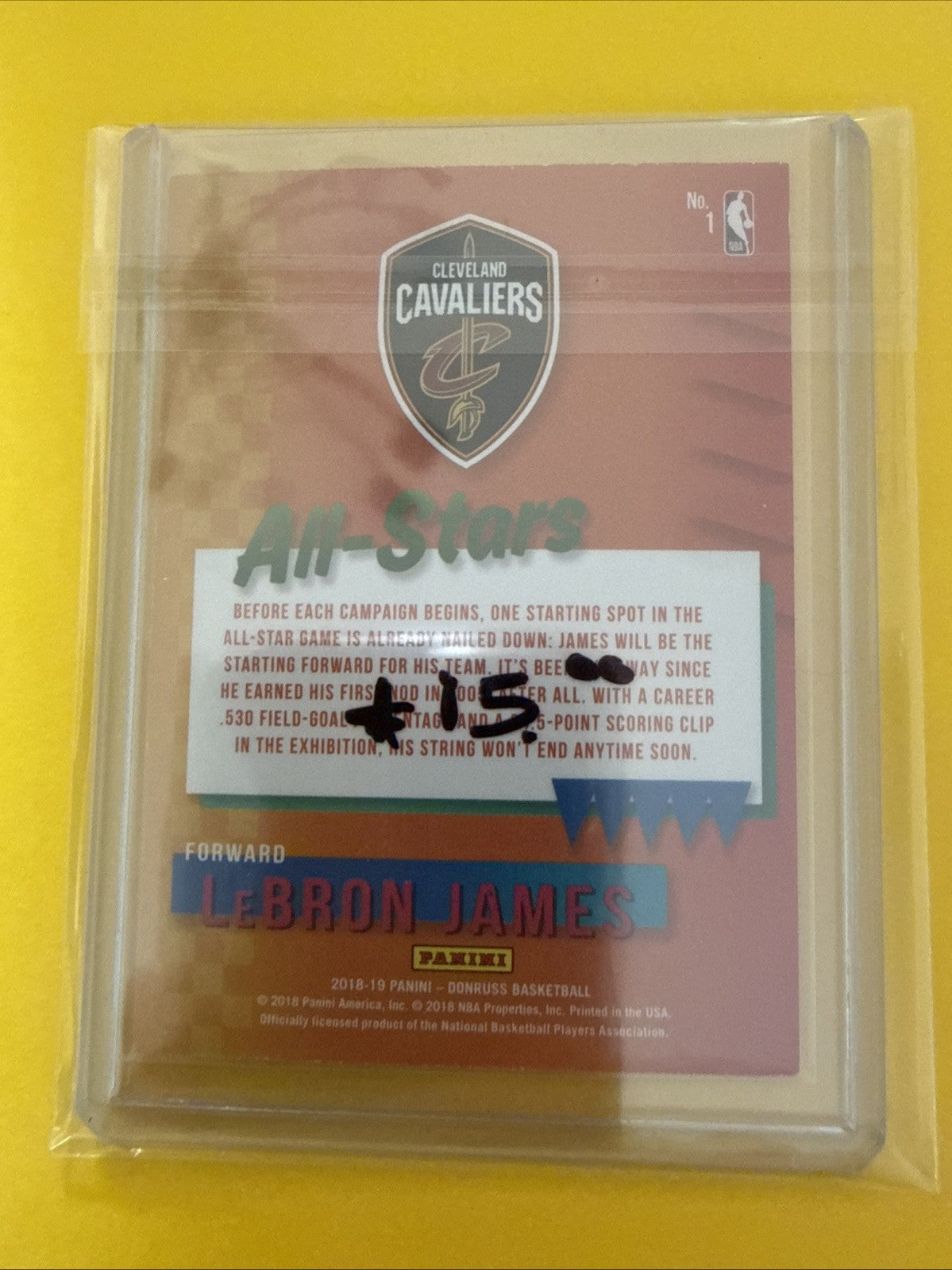 LeBron James 2018/19 Card - back