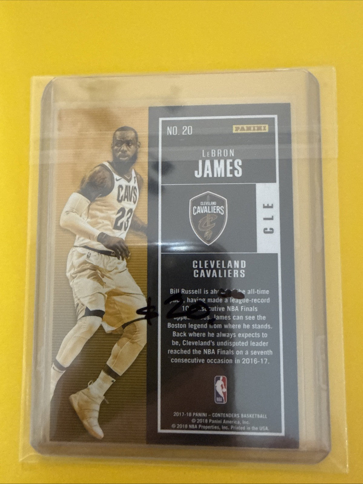 LeBron James 2017/18 Card - back