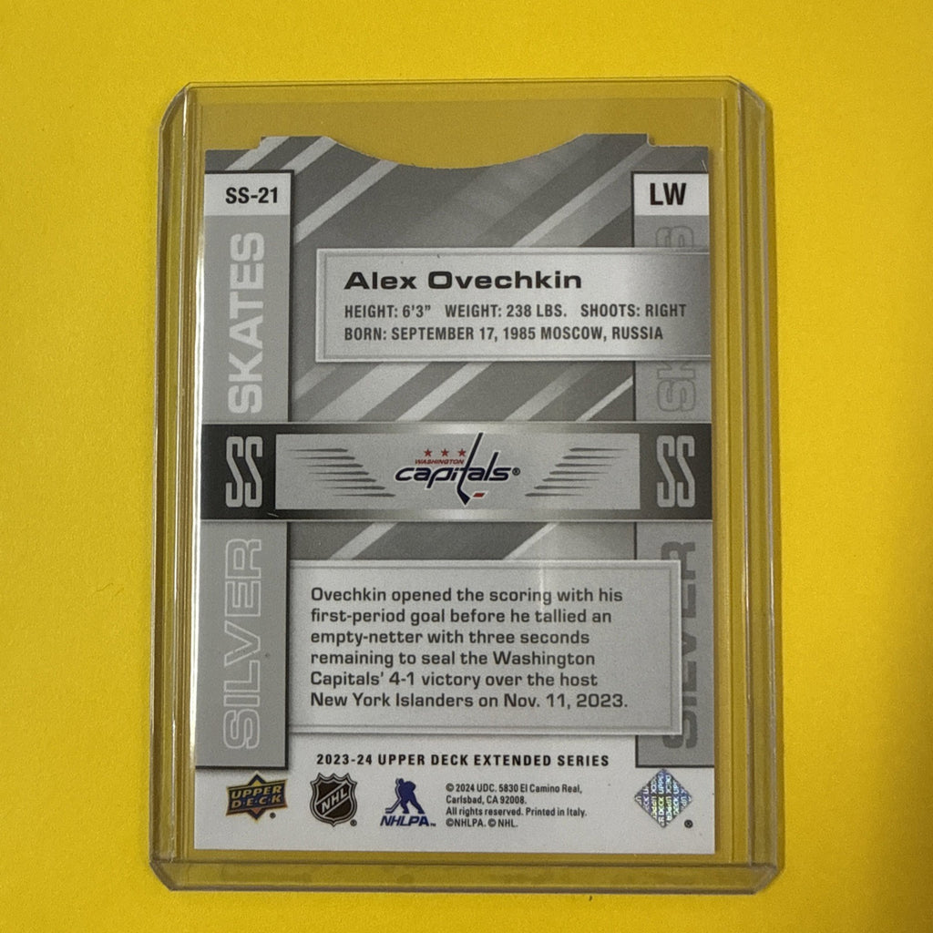 Alex Ovechkin 2023/24 UD Silver Skates Card - back