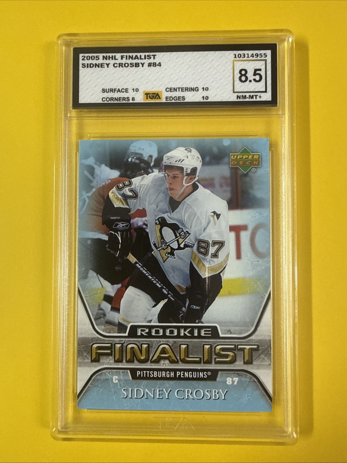 Sidney Crosby 2005 UD NHL Finalist Rookie Card Graded 8.5 - front