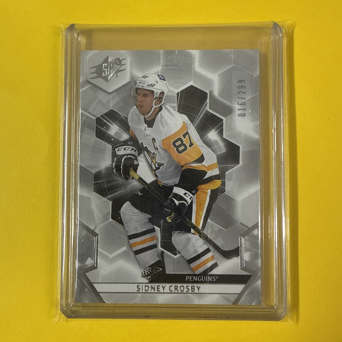 Sidney Crosby 2020/21 SPx Card Out of /299 - front