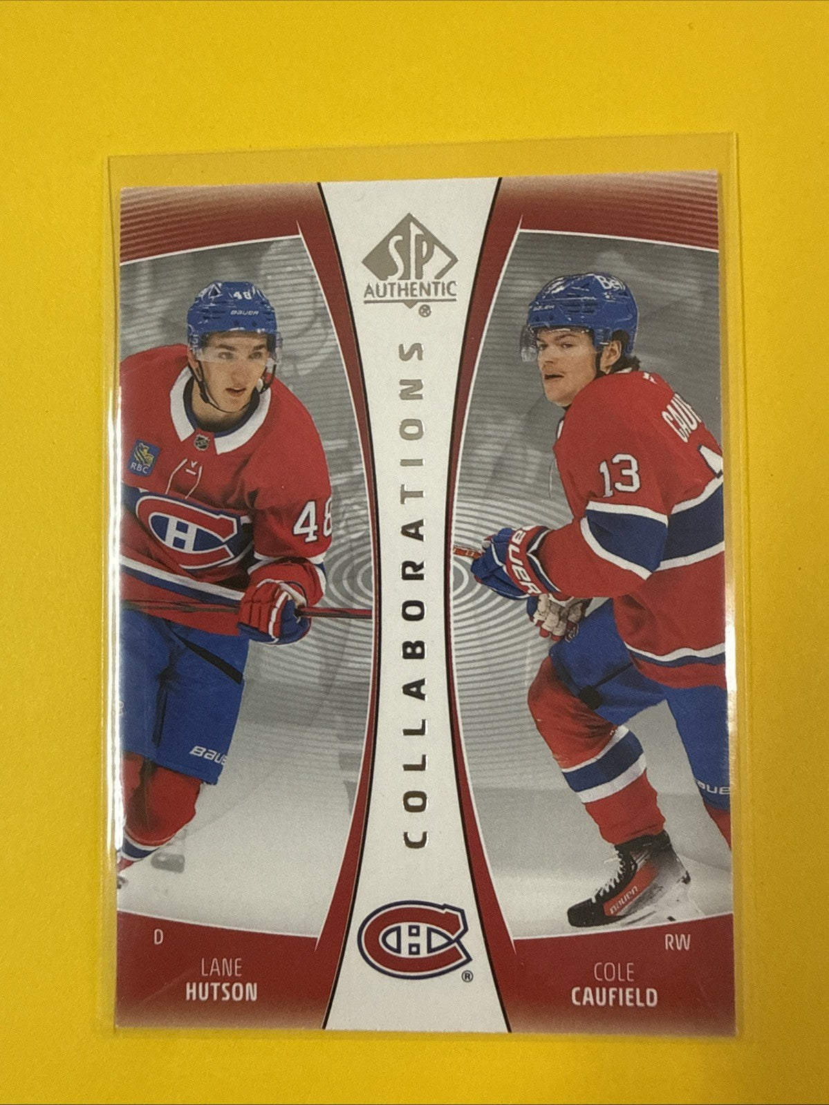 Lane Hutson /cole Caufield 2025/26 SP Authentic Collaborations Card - front