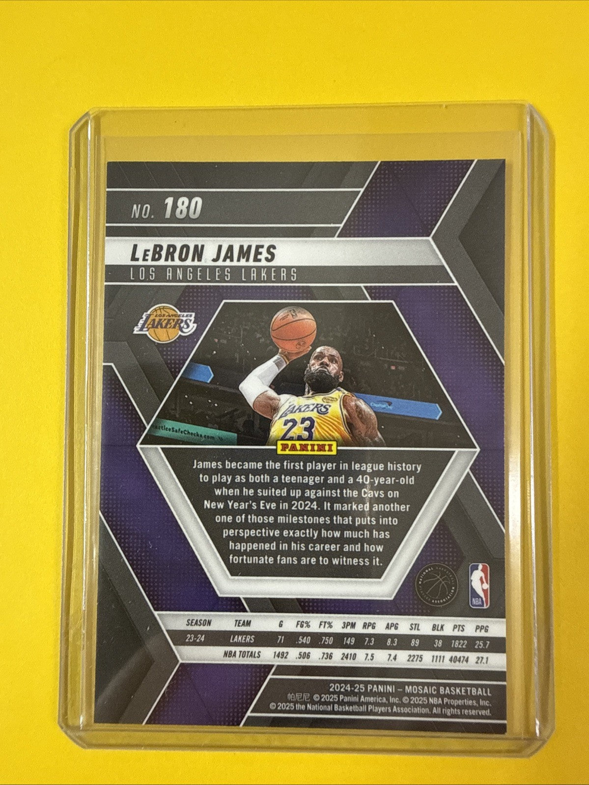 LeBron James 2024/25 Card - back