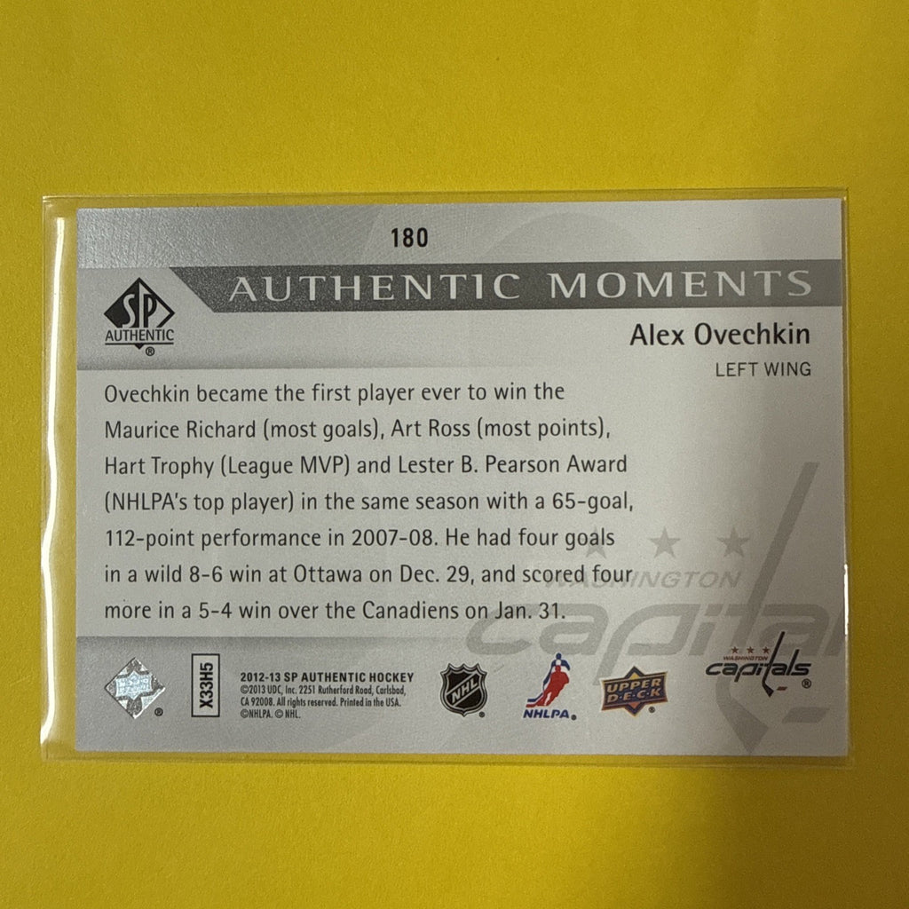 Alexander Ovechkin 2012 Card - back