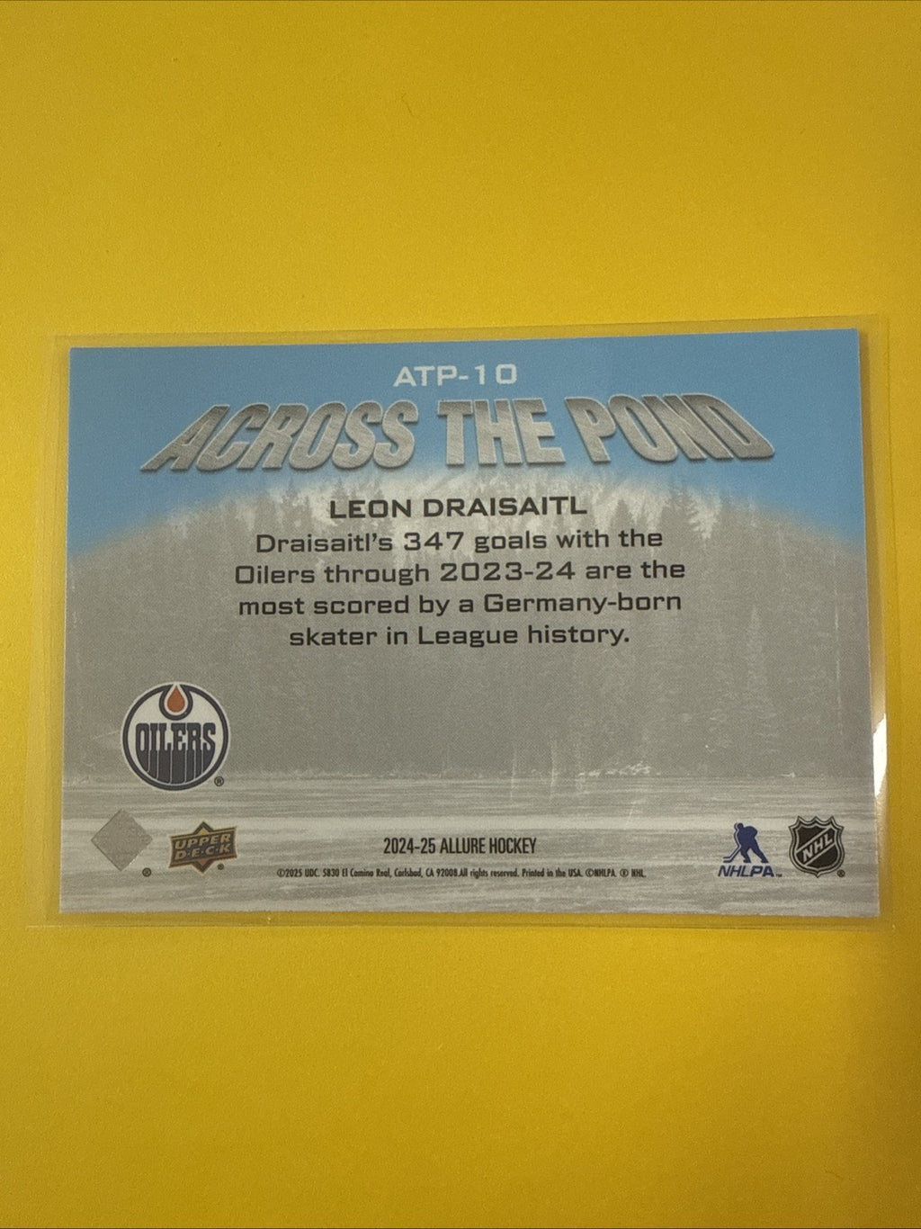 Leon Draisaitl 2024/25 Allure Across the Pond Red Card - back