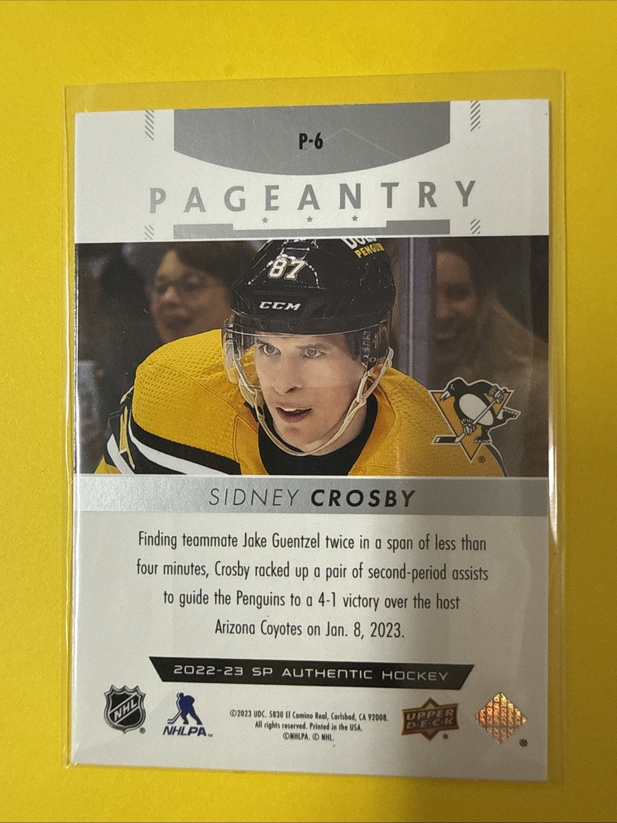 Sidney Crosby 2022/23 Cards - back