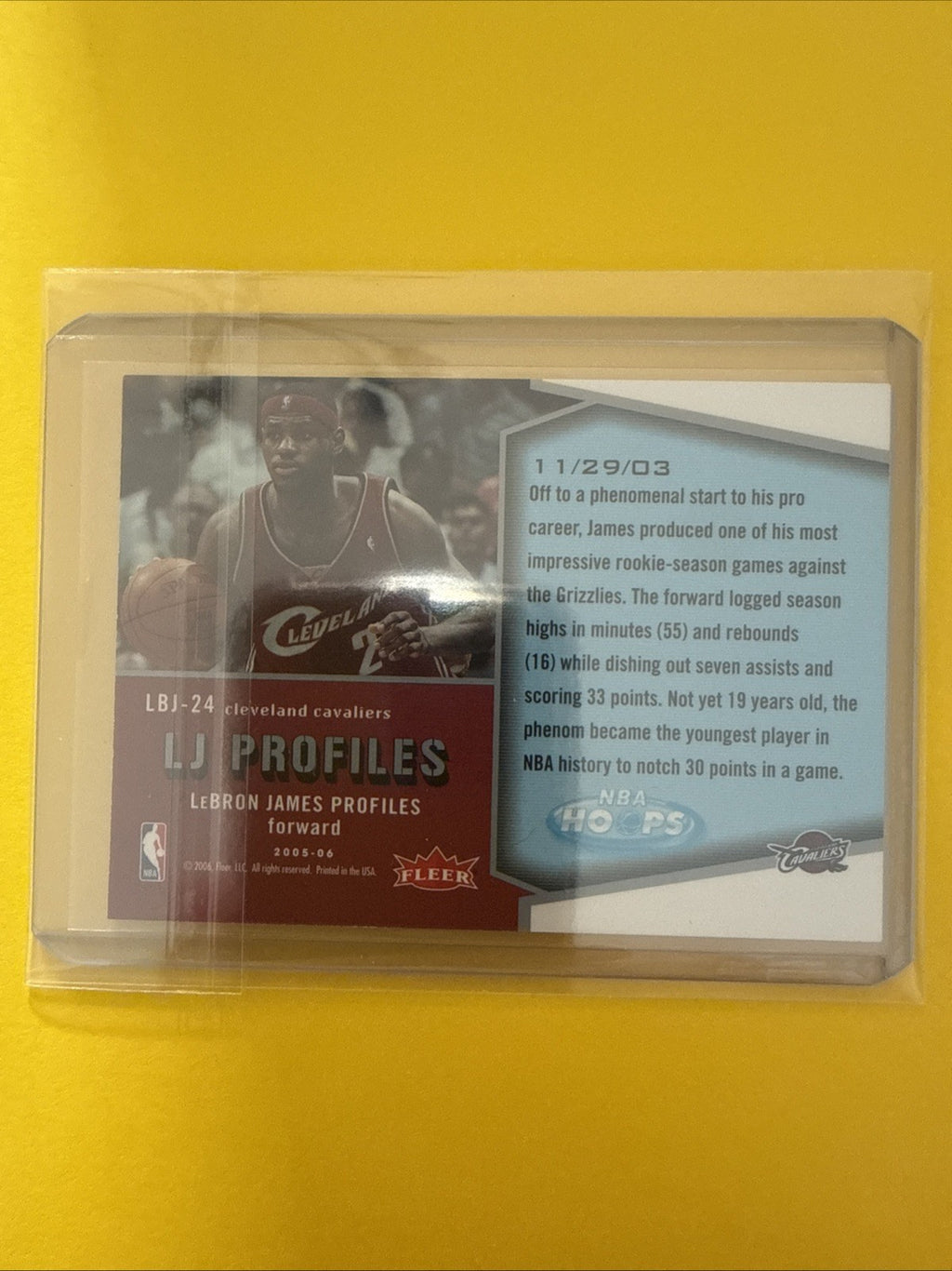 LeBron James 2005/06 Cards - back