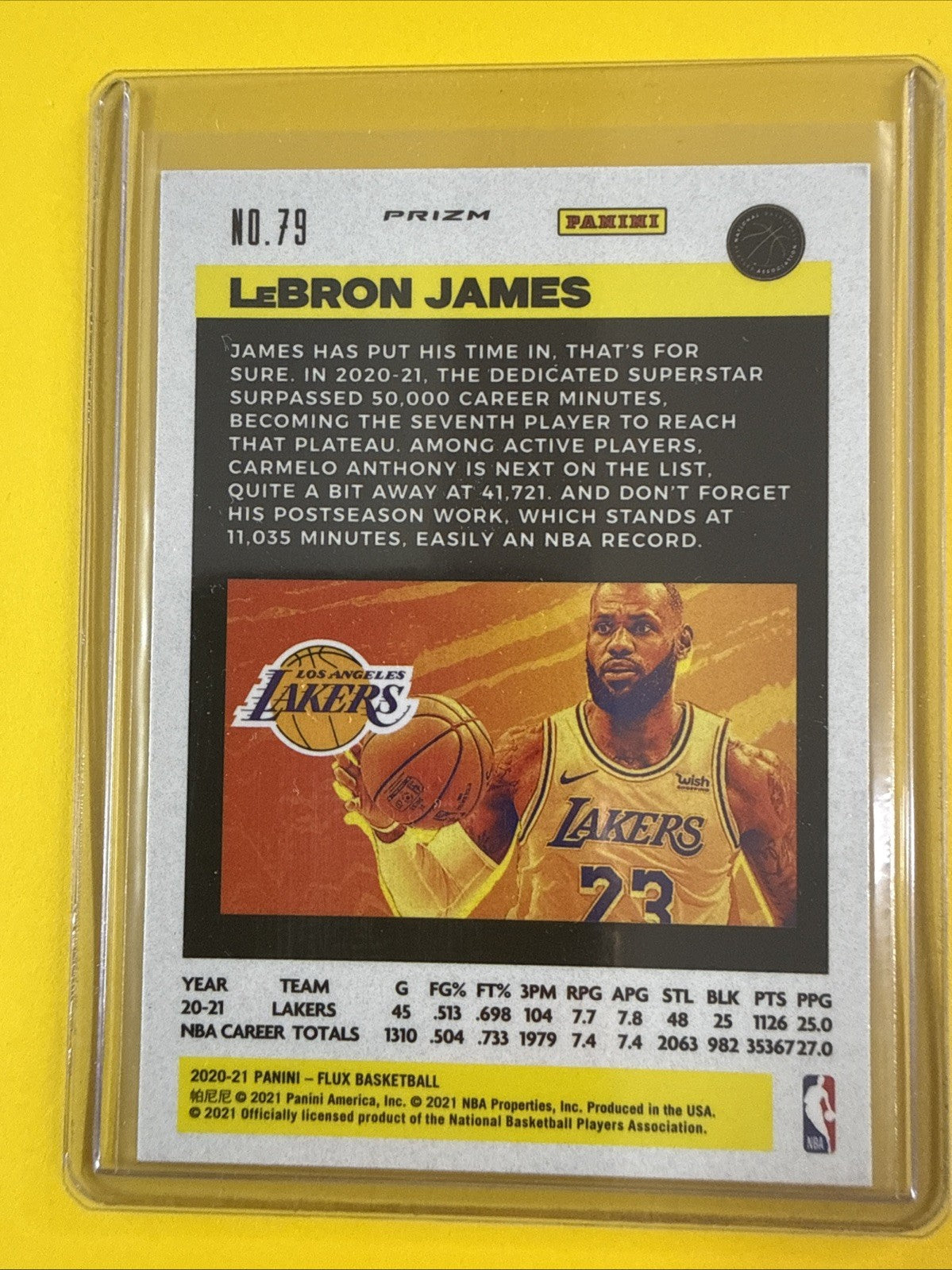 LeBron James 2020/21 NBA Card - back