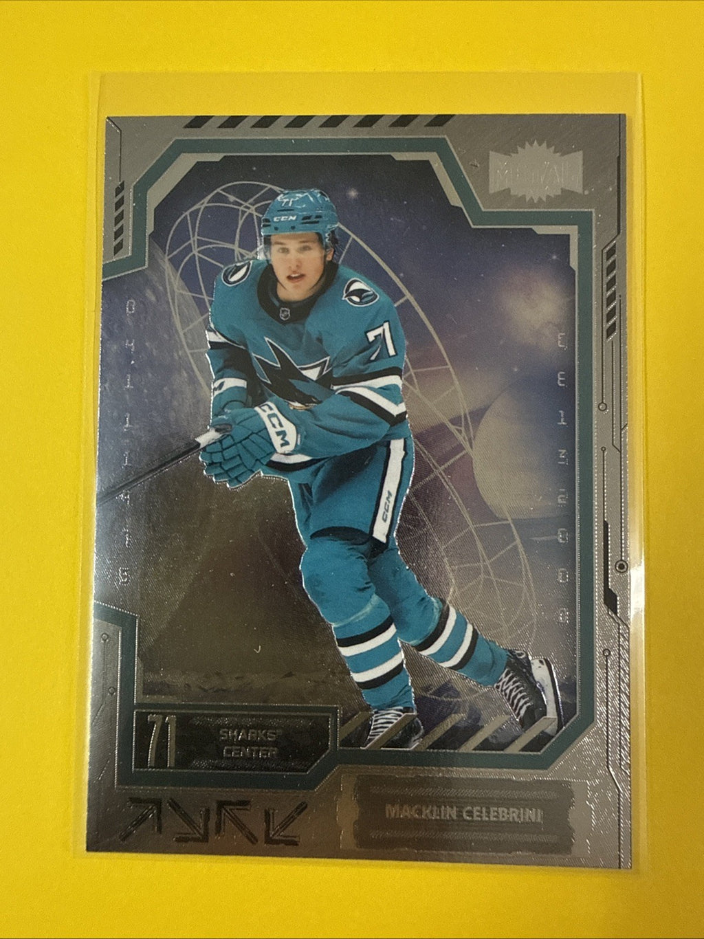 Macklin Celebrini 2025/26 Metal Universe Hockey Card - front