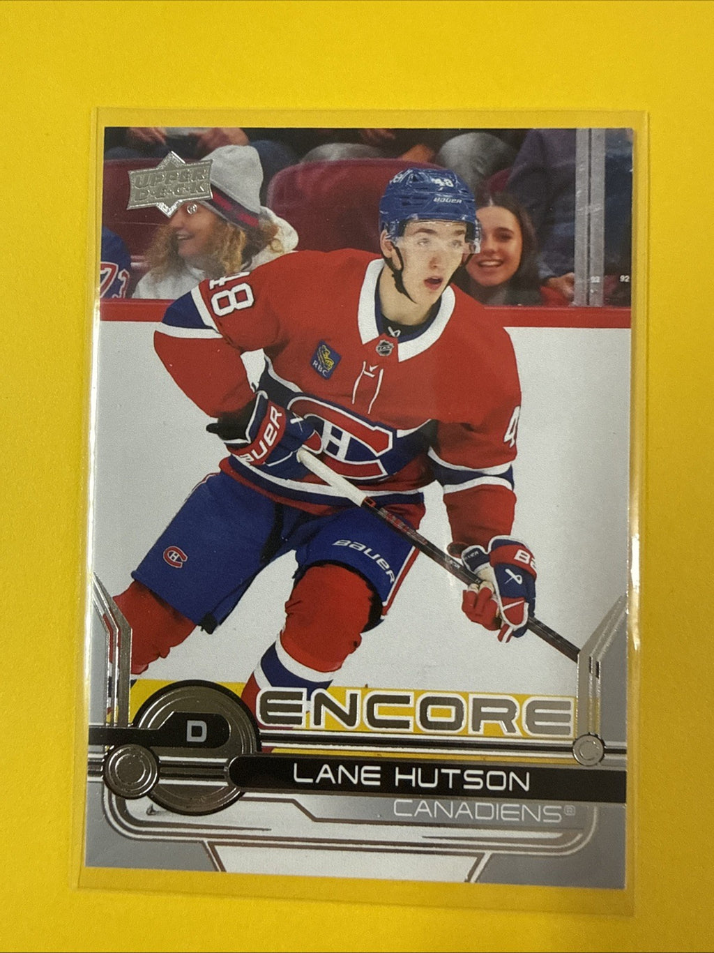 Lane Hutson 2024/25 UD Encore Rookie Card - front