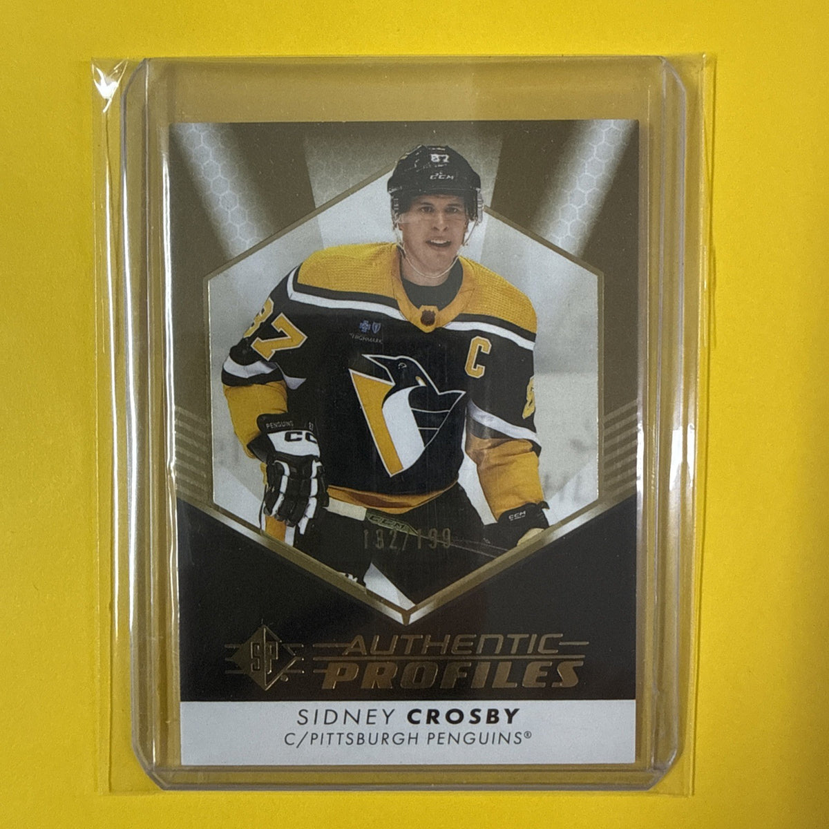 Sidney Crosby 2022/23 SP Authentic Profiles Gold Card Out of /199 - front