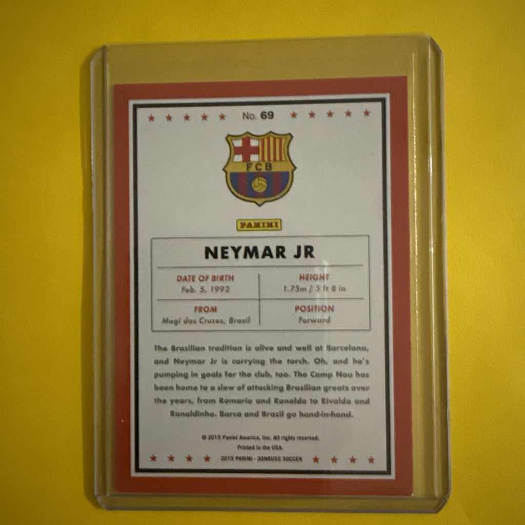 Neymar Jr 2015 Donruss Soccer Card - back