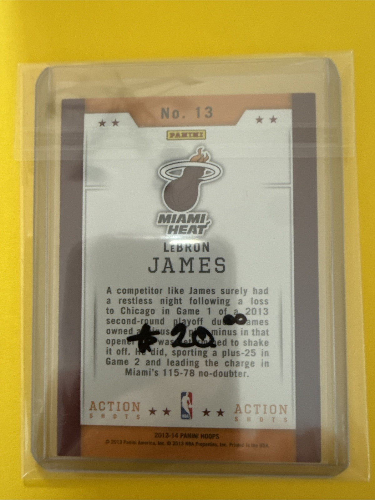 LeBron James 2013/14 Card - back