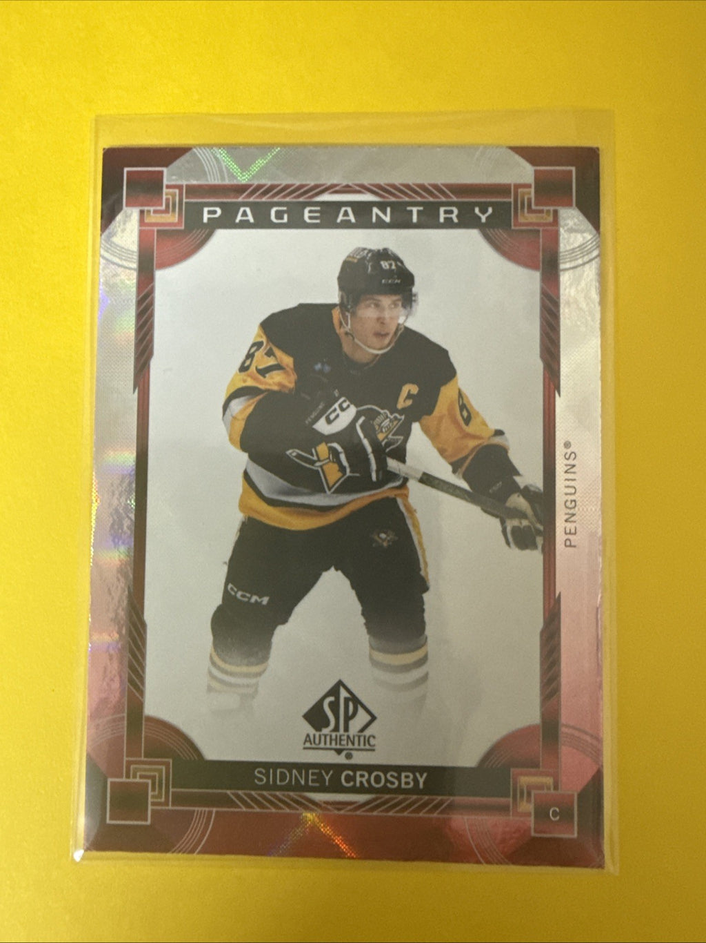 Sidney Crosby 2024/25 SP Authentic Red Pageantry Card - front