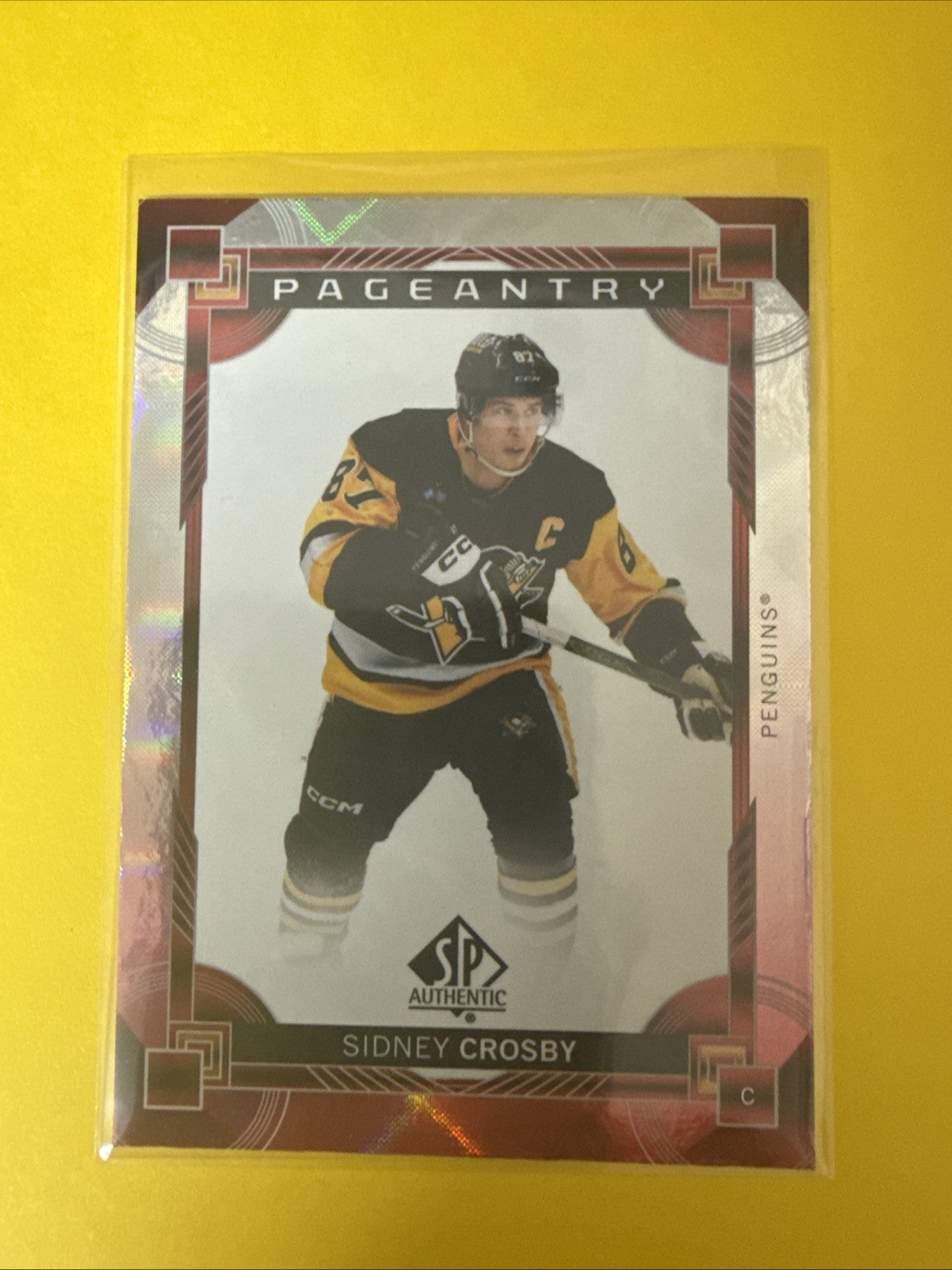 Sidney Crosby 2024/25 SP Authentic Red Pageantry Card - front