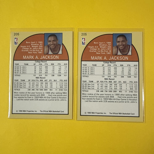 2 Menendez Brothers Rookie Card Mark Jackson 1990 NBA Hoops - back