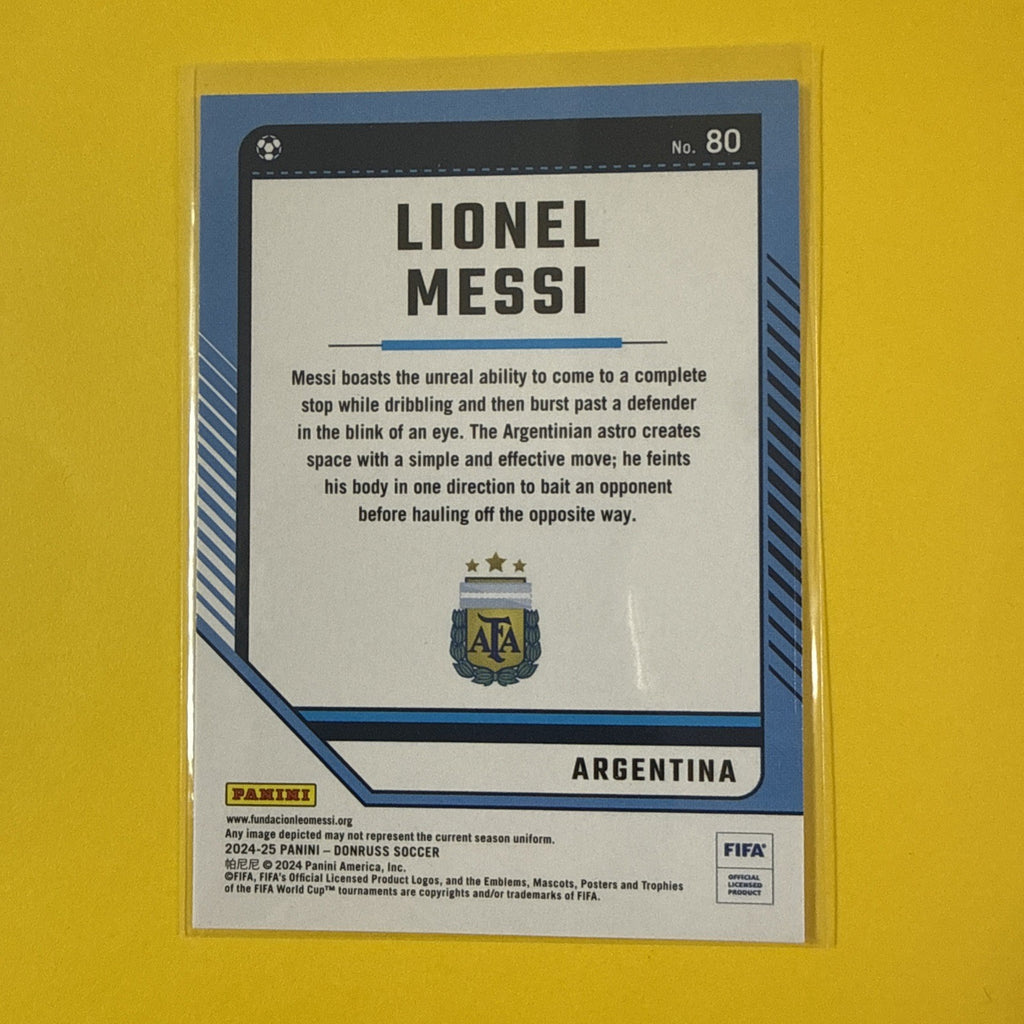 Lionel Messi 2024/25 Panini Donruss Card - back