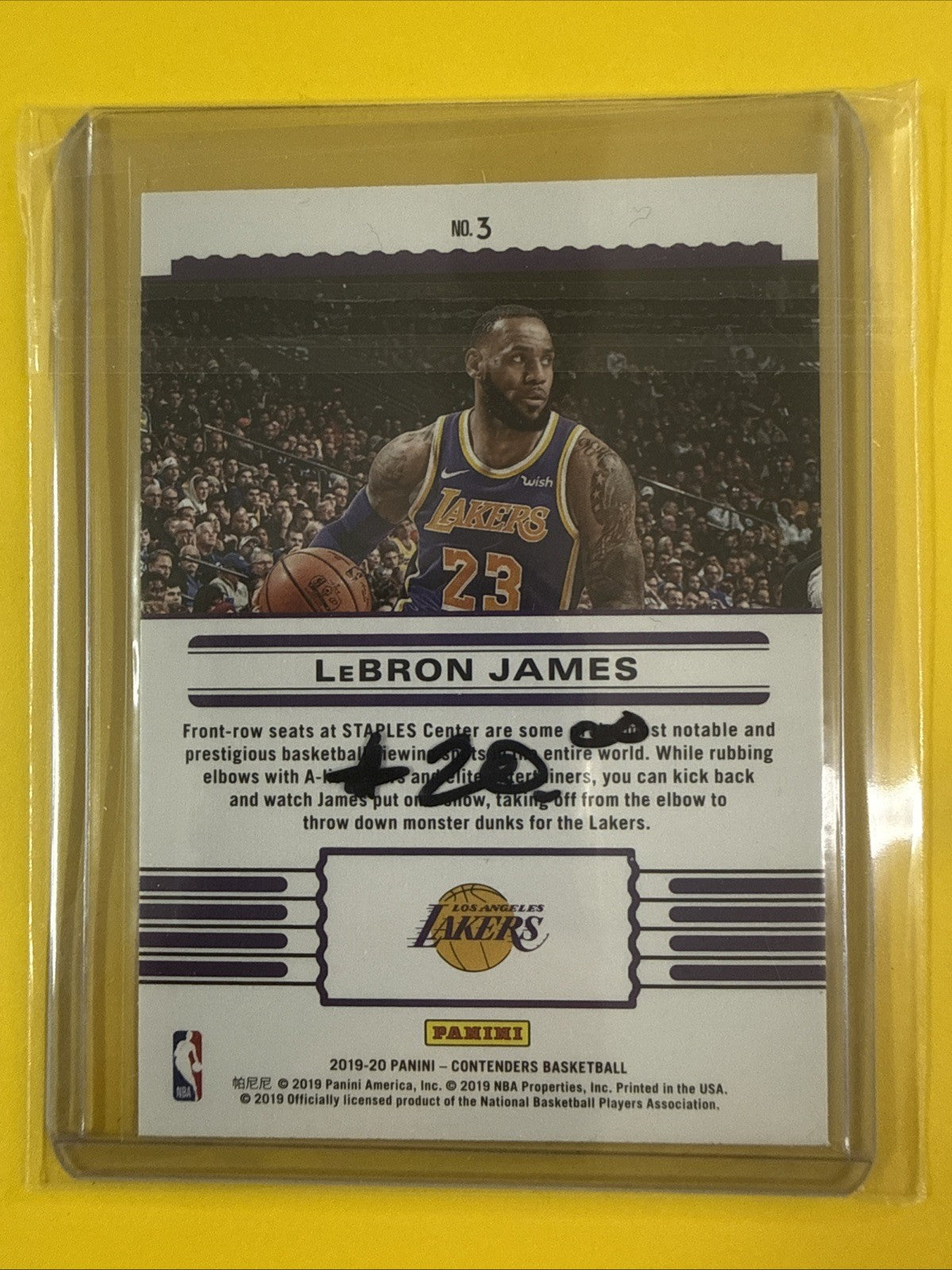 LeBron James 2019/20 NBA Card - back
