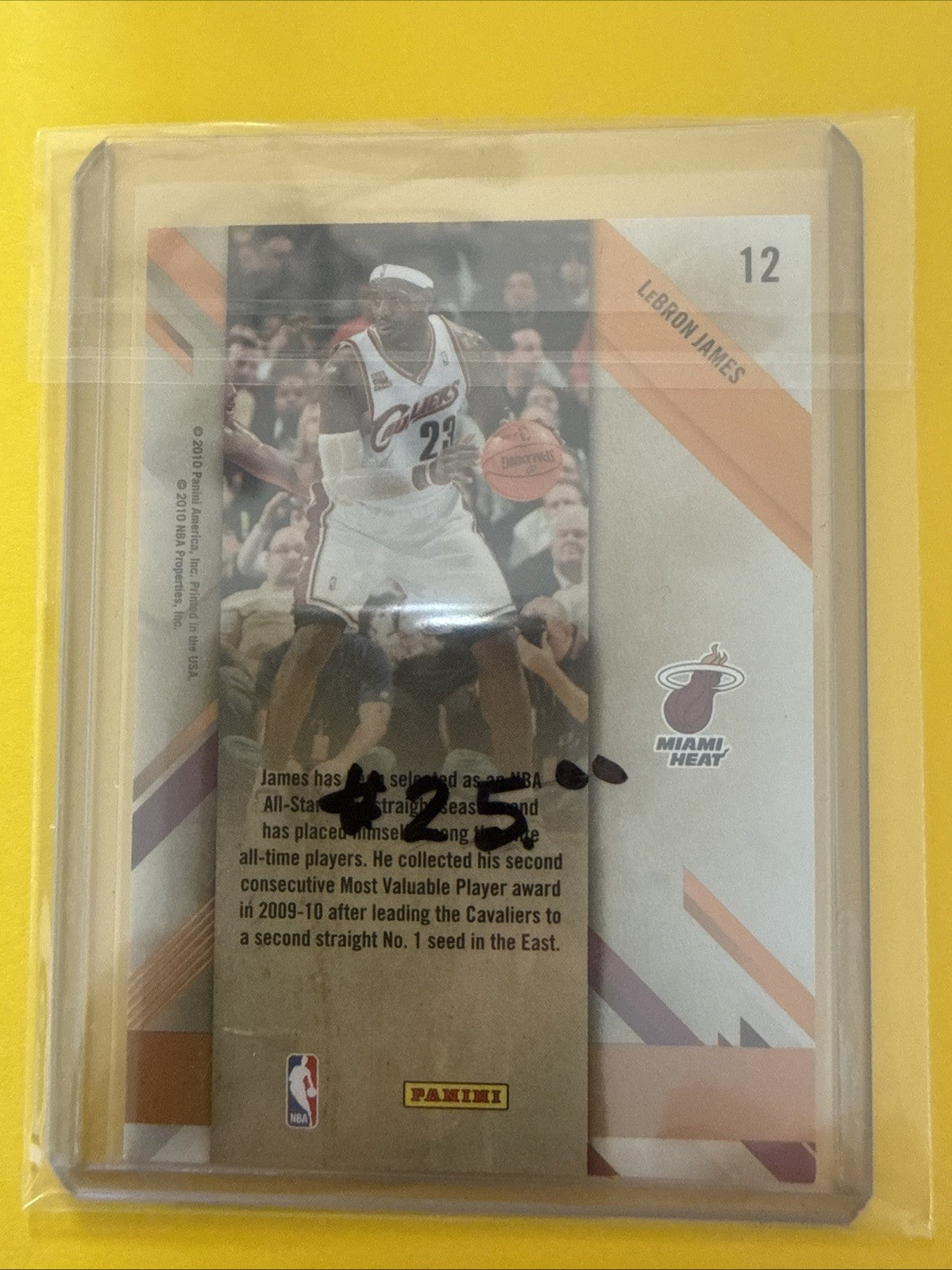 LeBron James 2010/11 Card - back