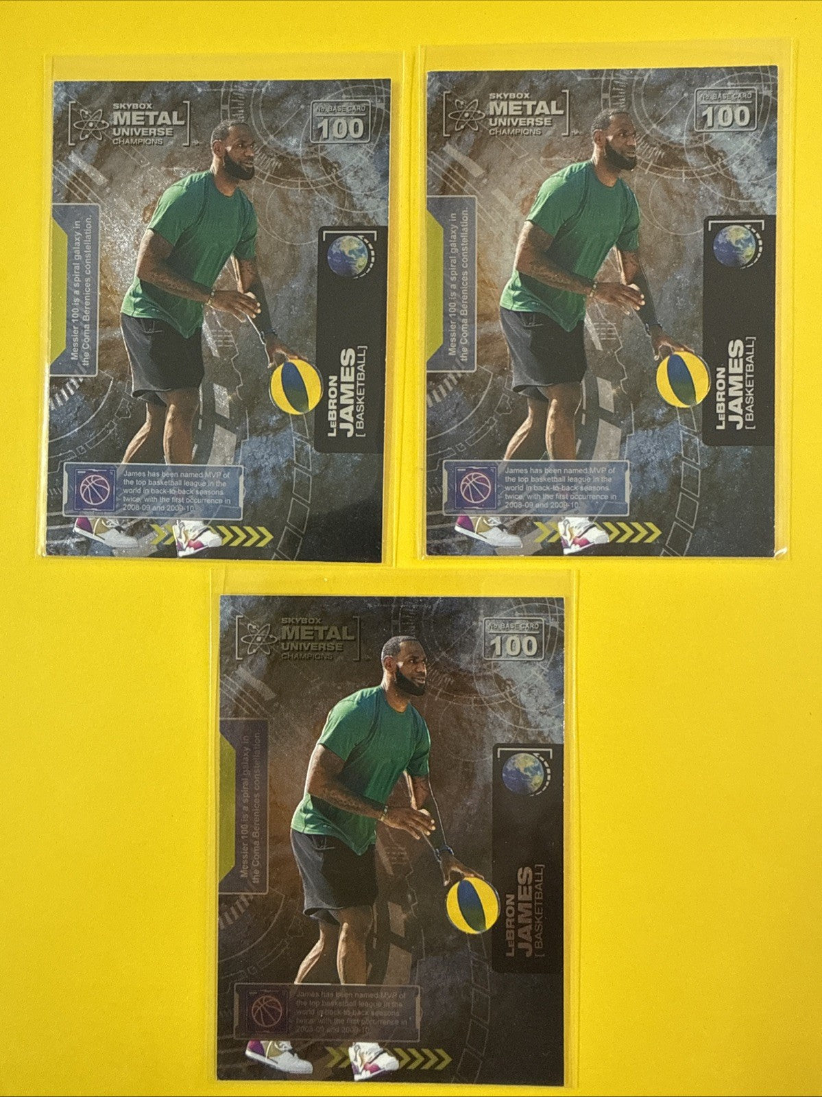 LeBron James 2021 Metal Universe Champions 3 Cards - front