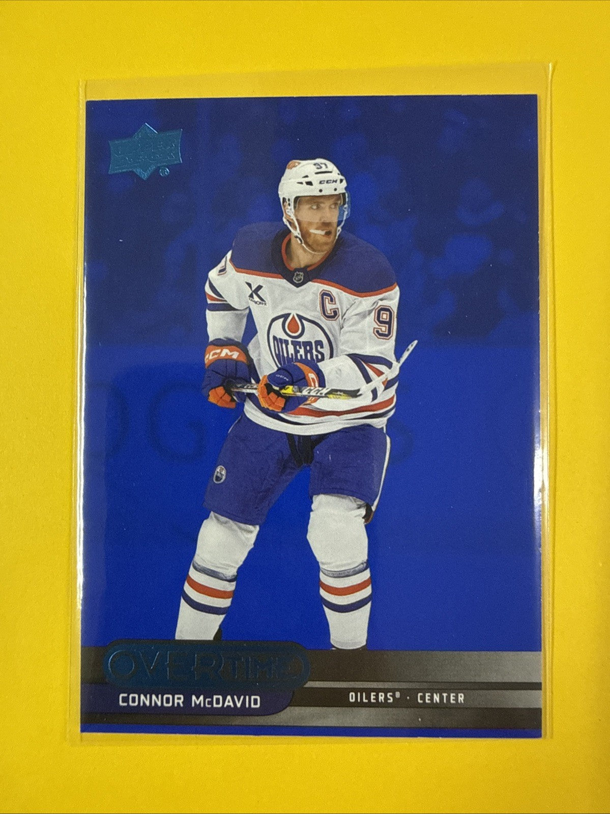 Overtime 2025/26 Blue Foil Connor McDavid Card - front
