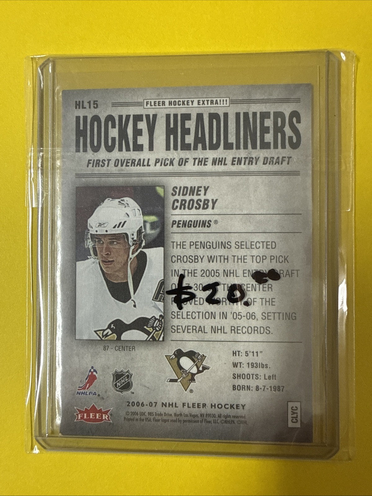 Sidney Crosby 2006/07 Cards - back